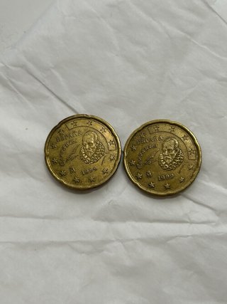Moneda Cervantes 1999 20 céntimos España