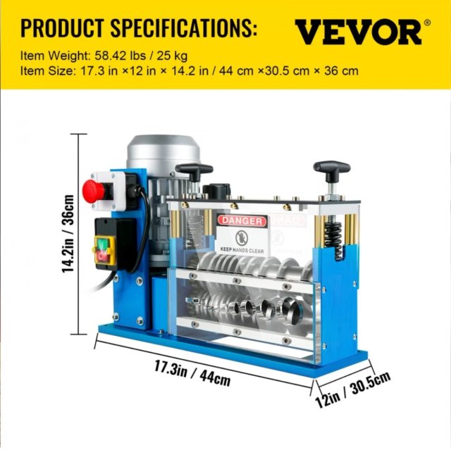 Peladora de cables VEVOR SMS-038
