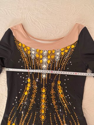 Malla Gimnasia Rítmica Negro y Dorado