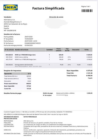 Sofá Kivik 3 plazas Ikea Beige