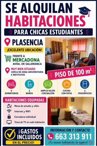 Alquiler habitacion en plasencia