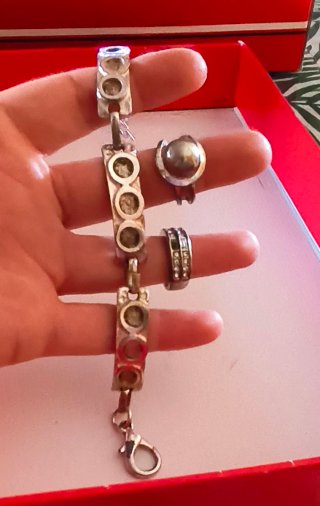 Lote pulsera y anillos vintage