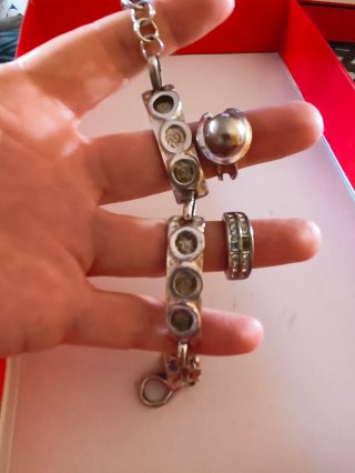 Lote pulsera y anillos vintage