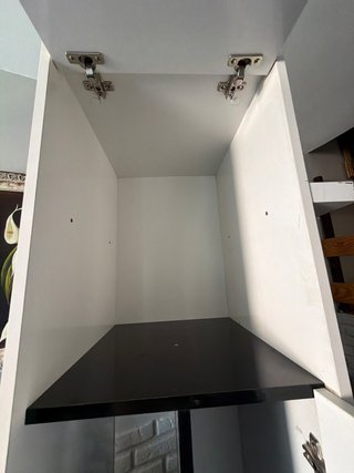 Mueble blanco y negro seminuevo medidas 2 ancho