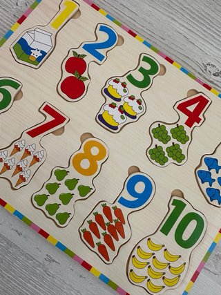 Lote Juguetes Madera: Números y Figuras