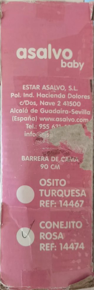 Barrera de cama Asalvo rosa 90 cm