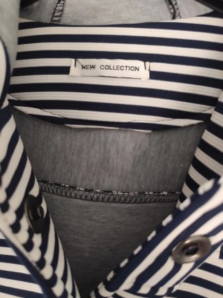 Chaqueta Neopreno Rayas Azul y Blanco