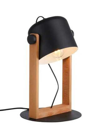 Lámpara de mesa moderna madera y metal