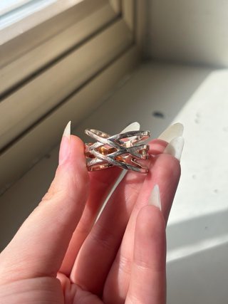 Anello Donna Elegante Oro/ Oro Rosa con Strass