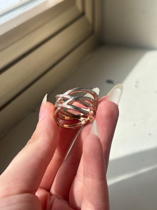 Anello Donna Elegante Oro/ Oro Rosa con Strass
