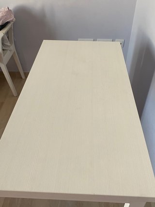 Mesa escritorio blanca y azul