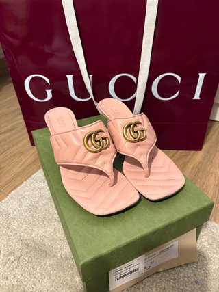 Sandalias Gucci GG Marmont Rosa Talla 37