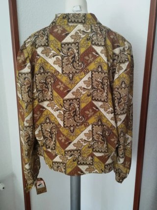 Blusa Vintage Nueva Marrón y Amarilla