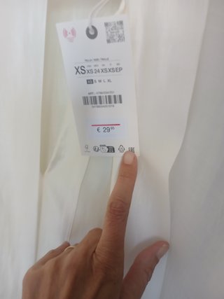 Blusa Zara Satén Blanco Lazo Talla XS