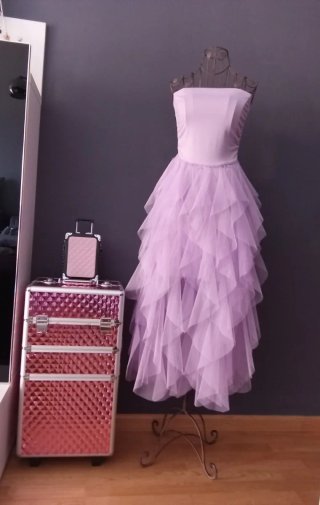 VESTIDO PALABRA DE HONOR TUL/ TRANSPARENCIAS NUEVO