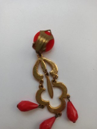 Pendientes flamenca y pulsera roja