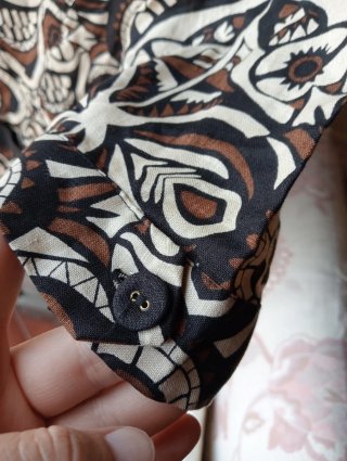 Giacca camicia in lino fantasia