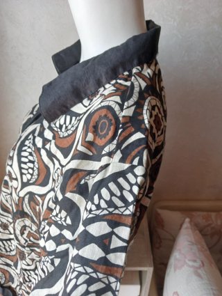 Giacca camicia in lino fantasia