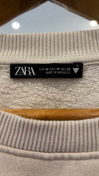 Sudadera Zara Crop Beige Talla M