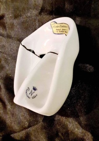 Maschera Capodimonte in ceramica con bronzo