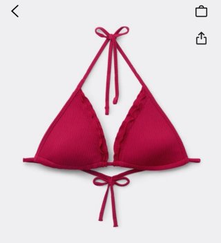 Costume triangolo sunny days rosso lampone taglia2