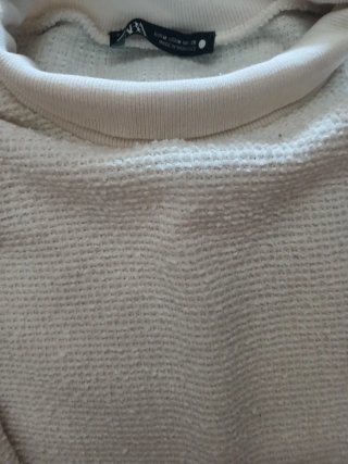 Camiseta Zara T M Blanca Texturizada