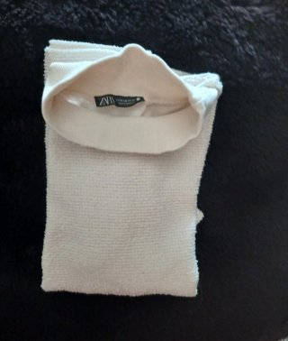 Camiseta Zara T M Blanca Texturizada
