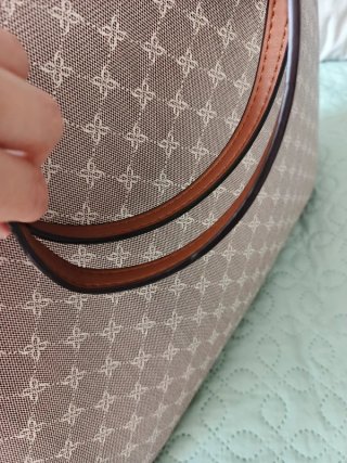 Bolso shopper grande Nine West beige y marrón