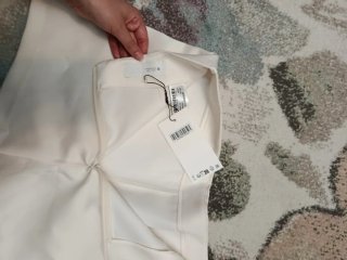 Falda pantalón Zara beige M con encaje negro