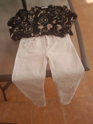 Pantalón Stradivarius 36 y Camiseta Zara 11/12