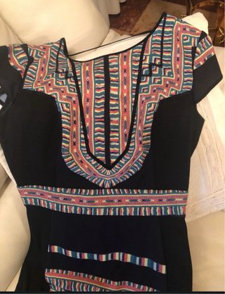 Vestido BCBG Max Azria Negro Estampado