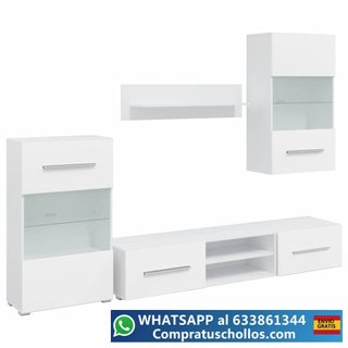 Pack Muebles para Salón LED 260x30x180 cm Blanco