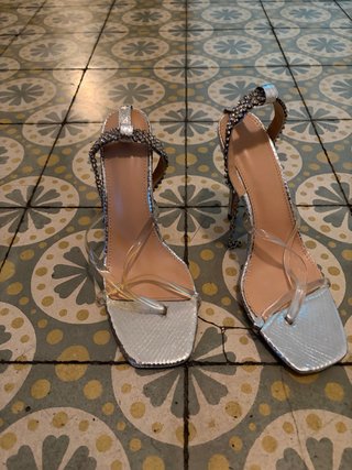 Sandalias de fiesta plateadas