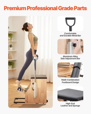 Box Reformer Pilates Legno Nero Premium 63x44x24cm