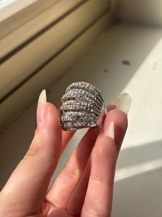 Anello Donna Argento con Strass Vintage a fasce