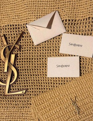 Saint Laurent Icare Raffia Tote Bag Beige