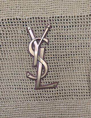 Saint Laurent Icare Raffia Tote Bag Beige