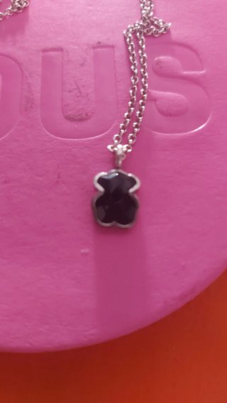 Collar Tous Mini Osito Onix Plata