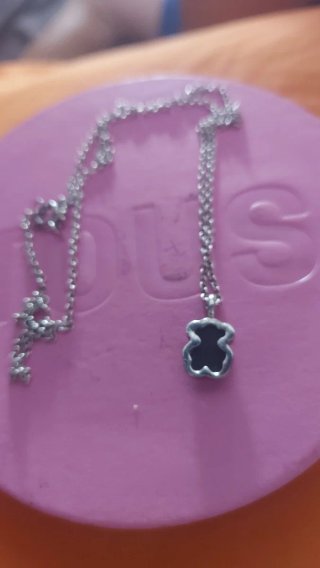 Collar Tous Mini Osito Onix Plata