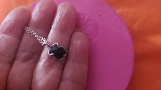 Collar Tous Mini Osito Onix Plata