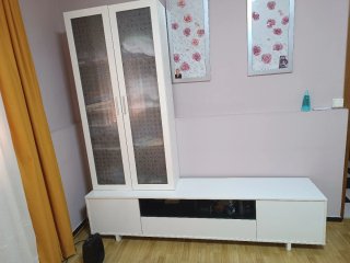 Mueble salón y vitrina cristal