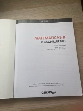 Matemáticas II 2 Bachillerato : Geniox