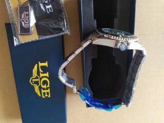 Reloj LIGE Caballero Negro y Plateado