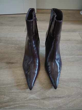 Botines Mango Mujer Marrones Tacon