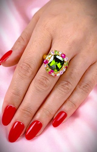 Anillo Espectacular Circonitas Fiesta