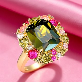 Anillo Espectacular Circonitas Fiesta
