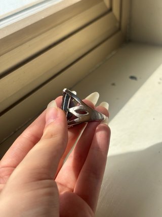 Anello Pietra Rettangolare Viola Elegante Vintage