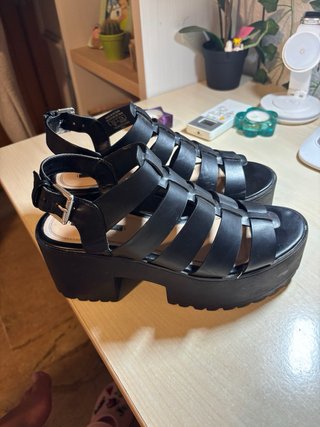 Sandalias de plataforma negras