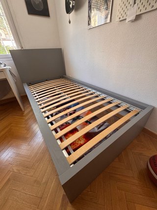 Estructura cama IKEA MALM 2 cajones gris 90x200
