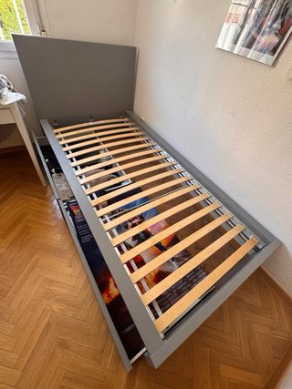 Estructura cama IKEA MALM 2 cajones gris 90x200